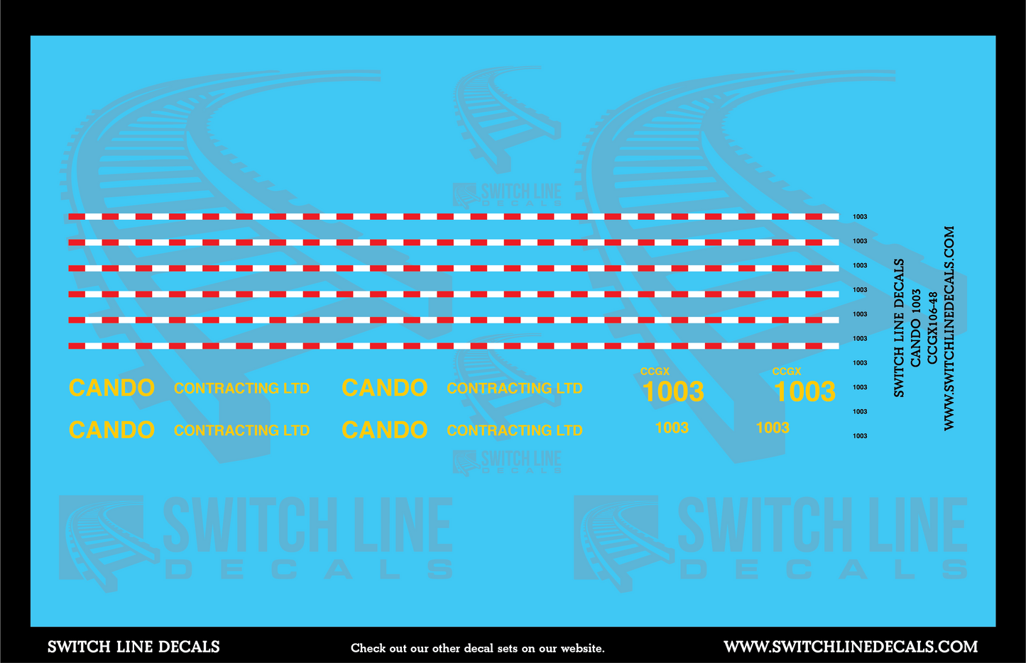 O Scale Cando 1003 Locomotive Decal Set