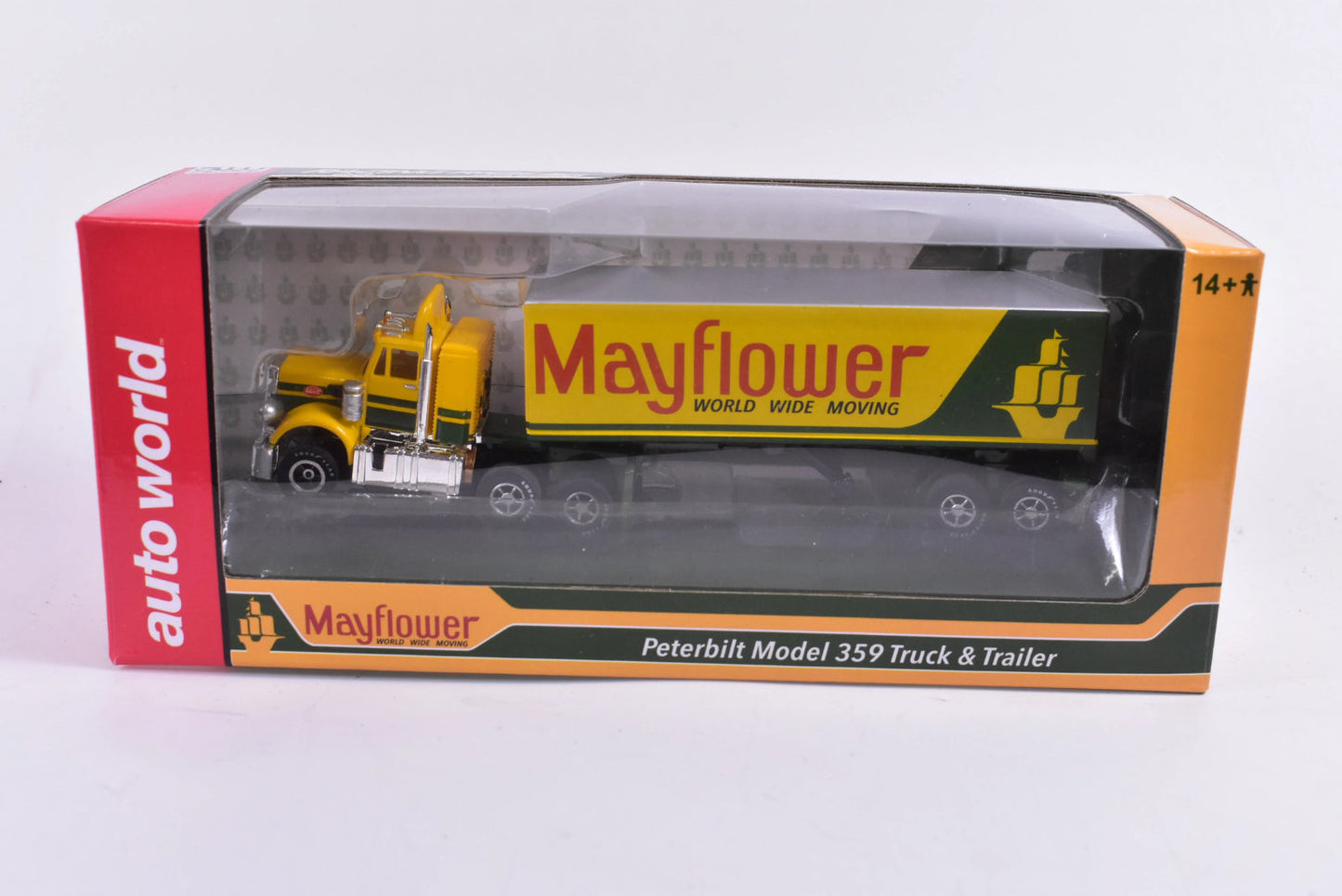 Auto World Exclusive Peterbilt 359 Truck Trailer Mayflower AFX HO slot car CP7984