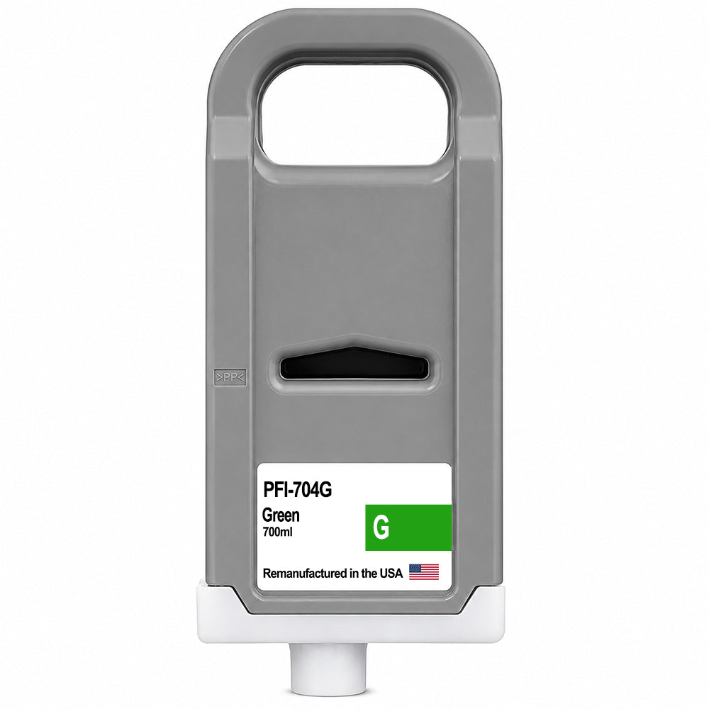 U.S. Remanufactured for Canon PFI-704G 700ml Green Ink Cartridge
