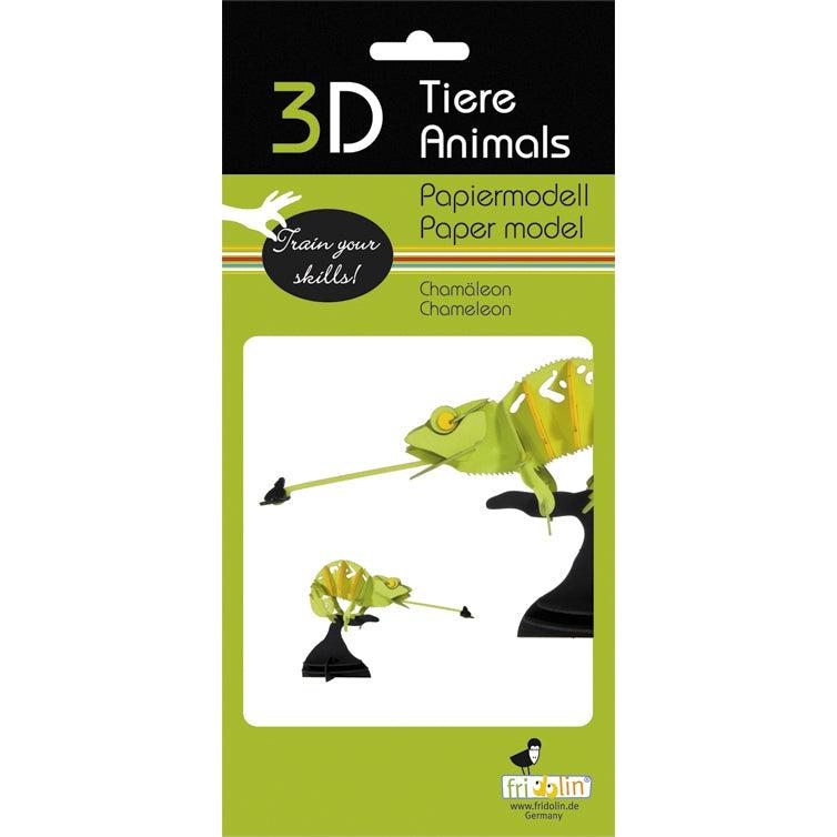Chameleon 3D Cardboard Model Kit Fridolin