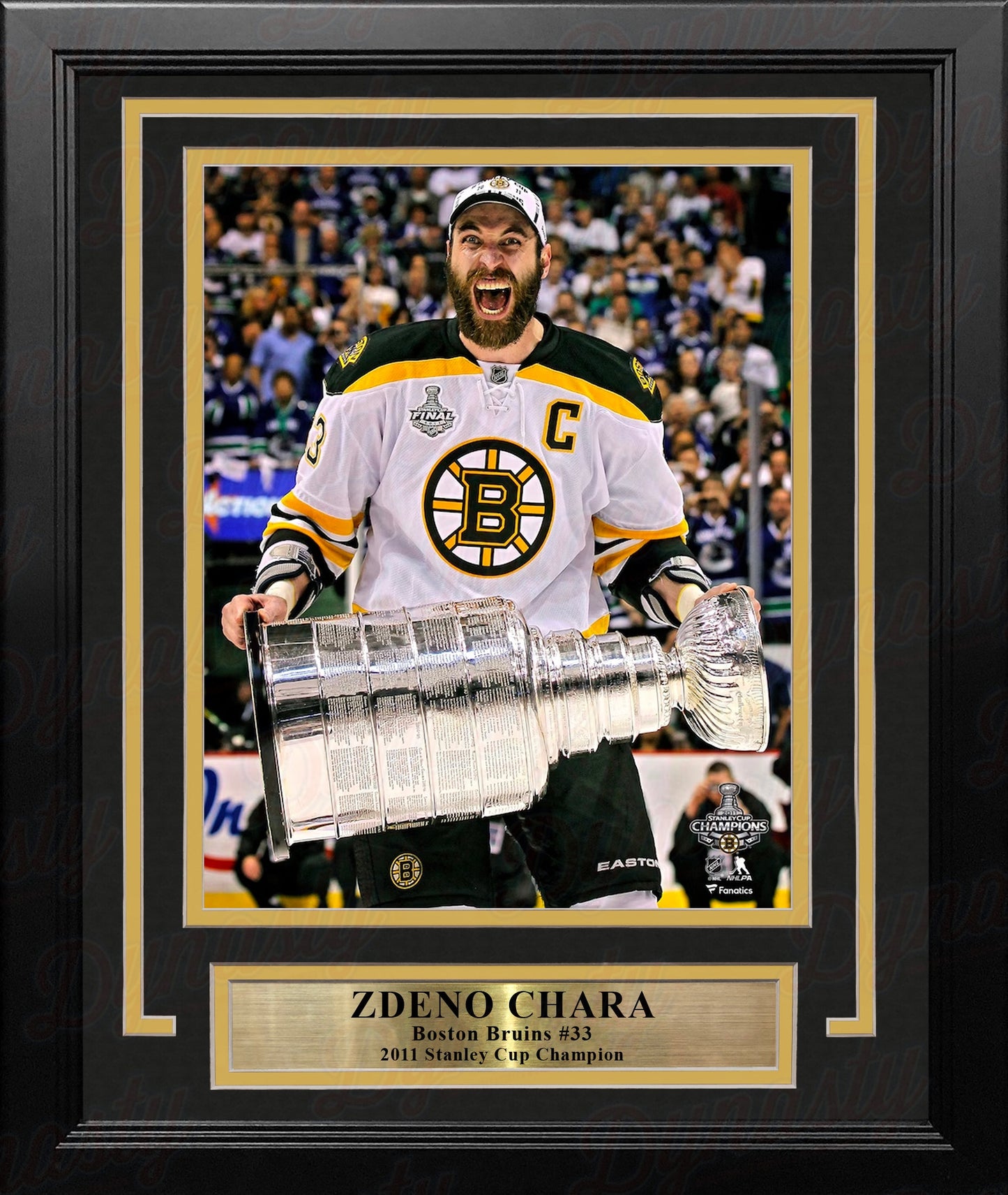 Zdeno Chara Hoists The Stanley Cup Boston Bruins 8" x 10" Framed Hockey Photo