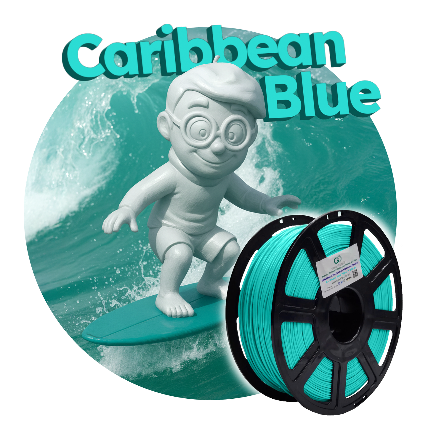 Caribbean Blue: Recycled PET-G