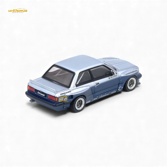 INNO64 Pandem E30 M3 Silver/Blue 1:64