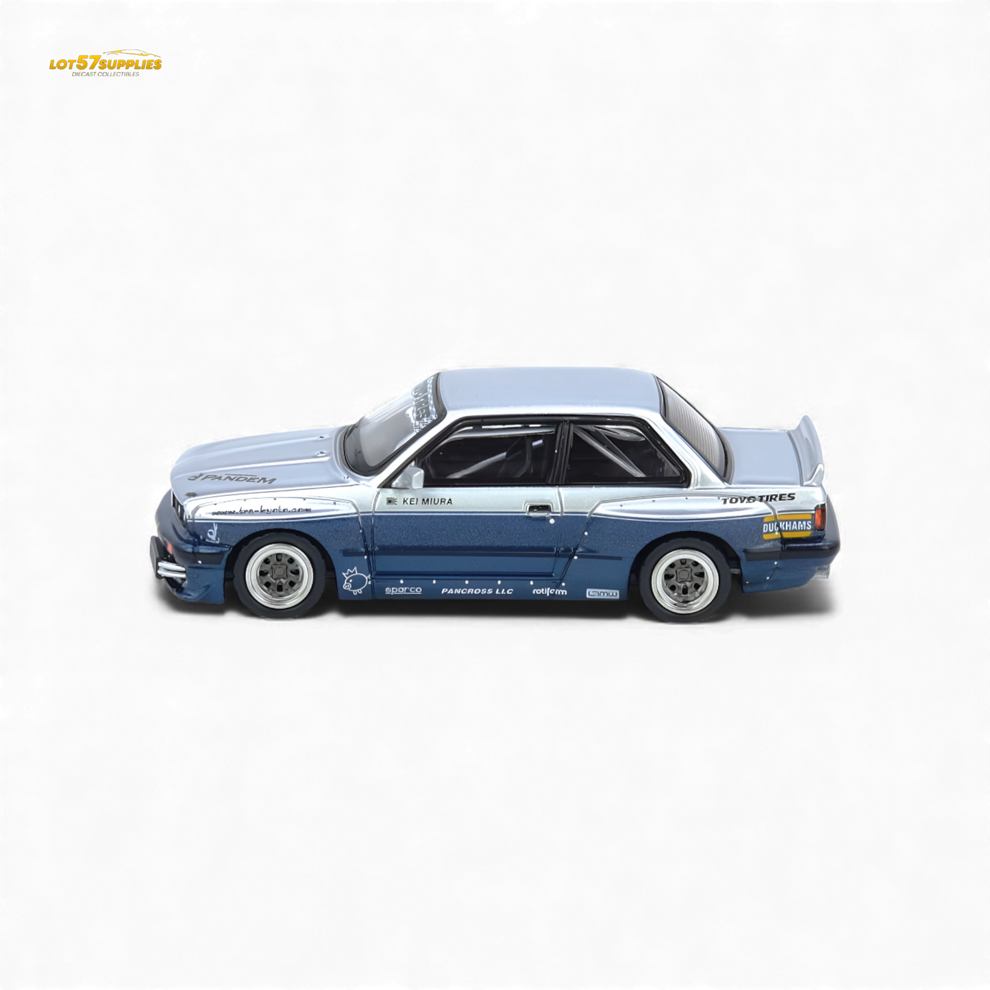 INNO64 Pandem E30 M3 Silver/Blue 1:64