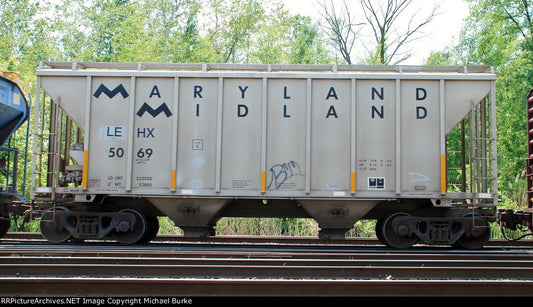 S Scale LEHX Ex Maryland Midland 2 Bay Covered Hopper Patches Decal Set
