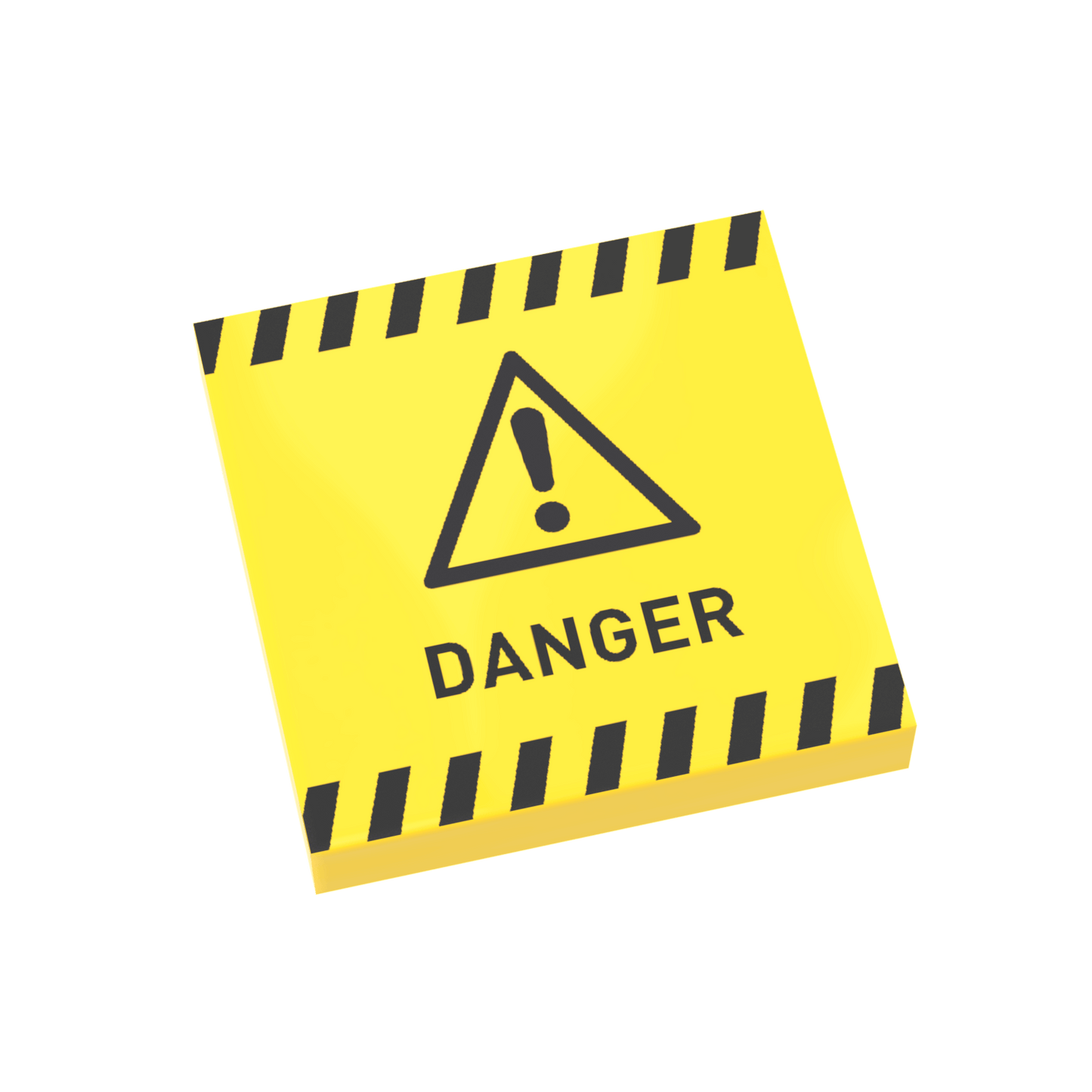 Danger Warning Sign - Custom Printed - Made Using a LEGO® Tile