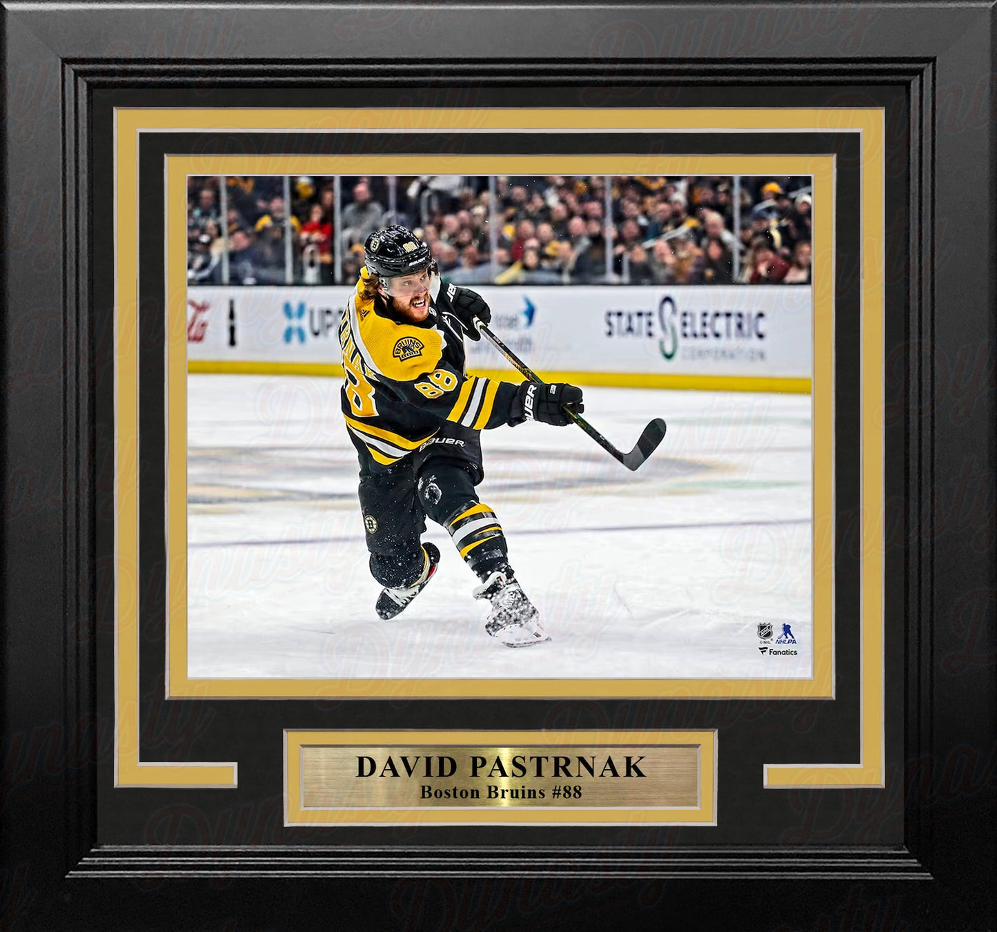 David Pastrnak Shooting Action Boston Bruins 8" x 10" Framed Hockey Photo