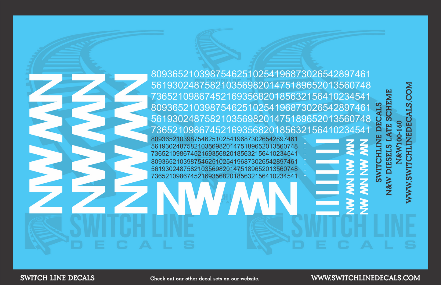 N Scale Norfolk & Western Diesel Locomotives Late Scheme Decal Set