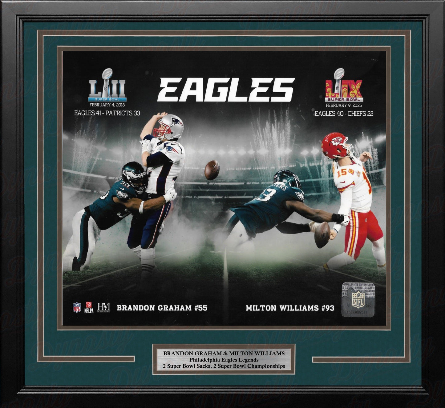 Brandon Graham & Milton Williams Super Bowl Sacks Philadelphia Eagles 16" x 20" Framed Collage Photo