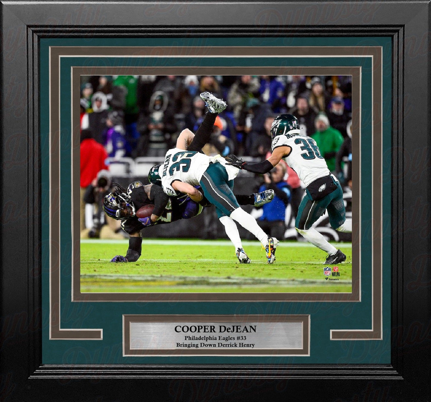 Cooper DeJean Tackles Derrick Henry Philadelphia Eagles 8" x 10" Framed Football Photo
