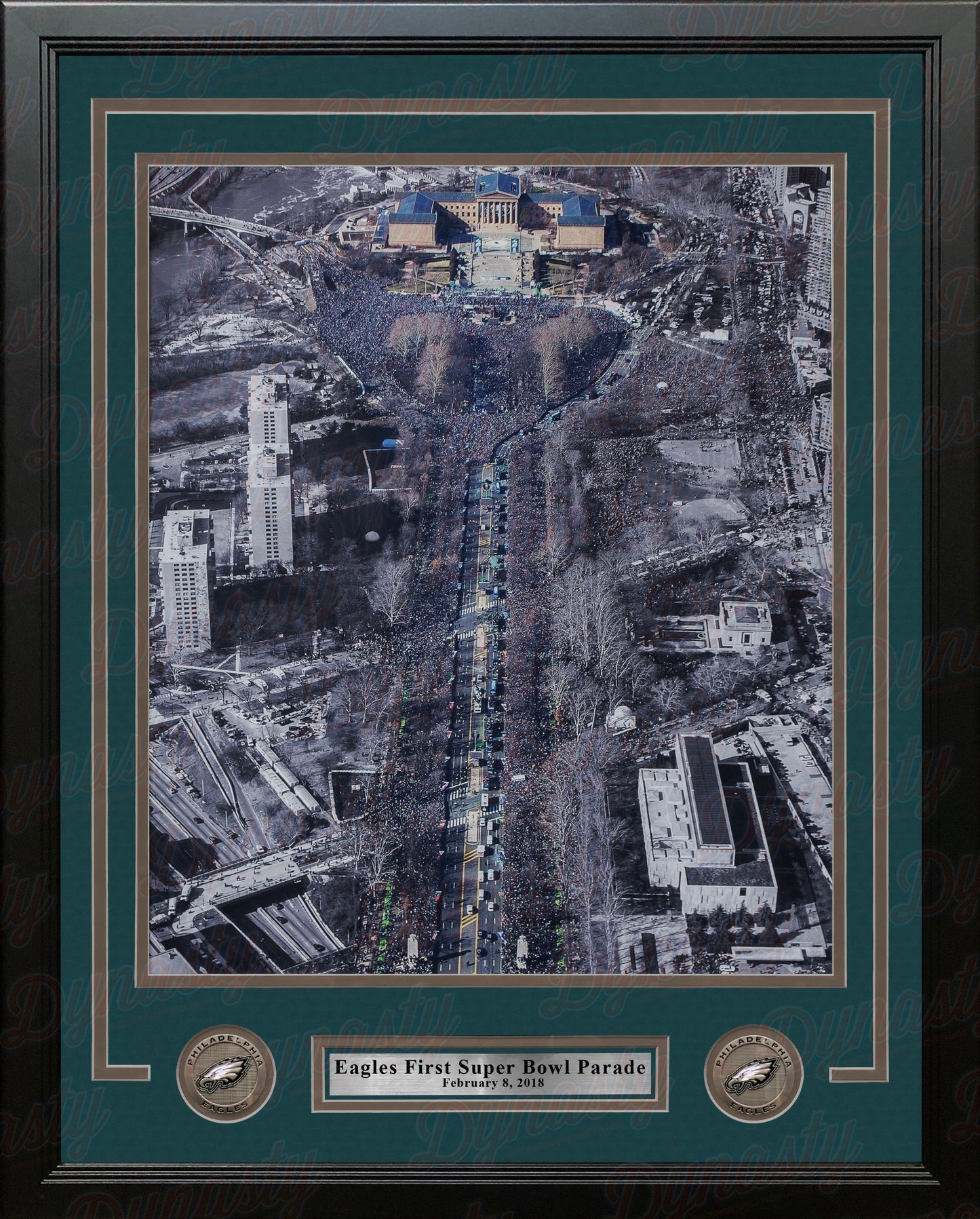 Philadelphia Eagles Super Bowl LII Champions Parade NFL Football Framed and Matted Photo