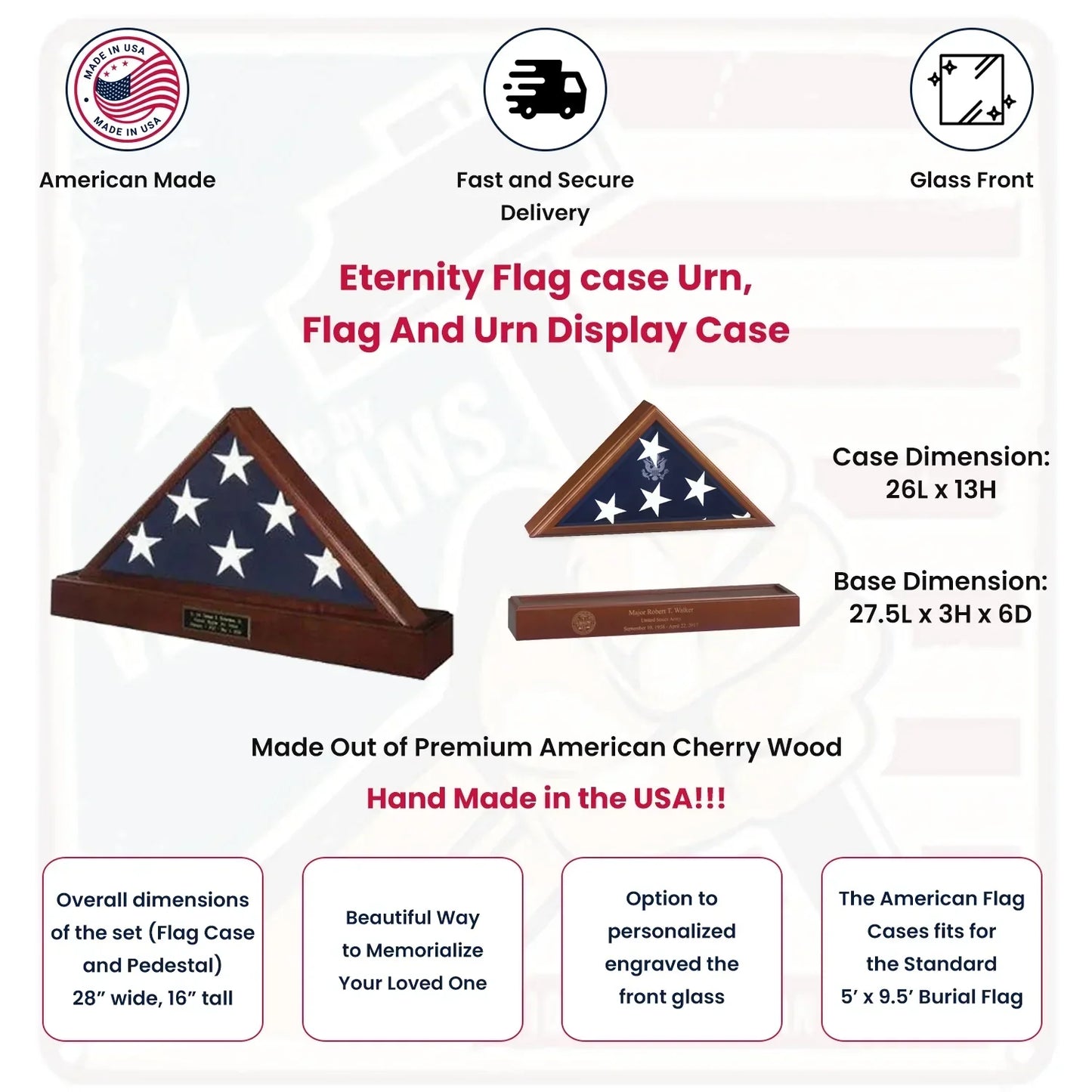 Eternity Flag Case and Urn.
