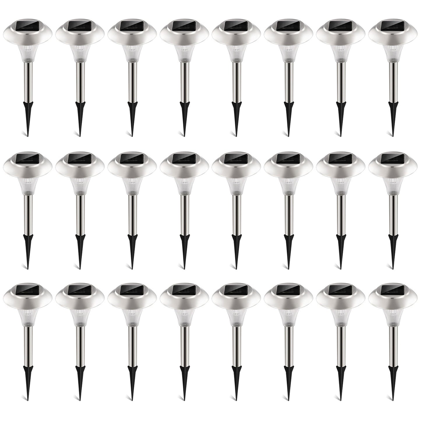 24Packs Solar Garden Lights Outdoor IP44 Waterproof Solar Pathway Lights Color Changing Landscape Lamps 10Hrs Lawn Lighting for Yard Driveway Walkway