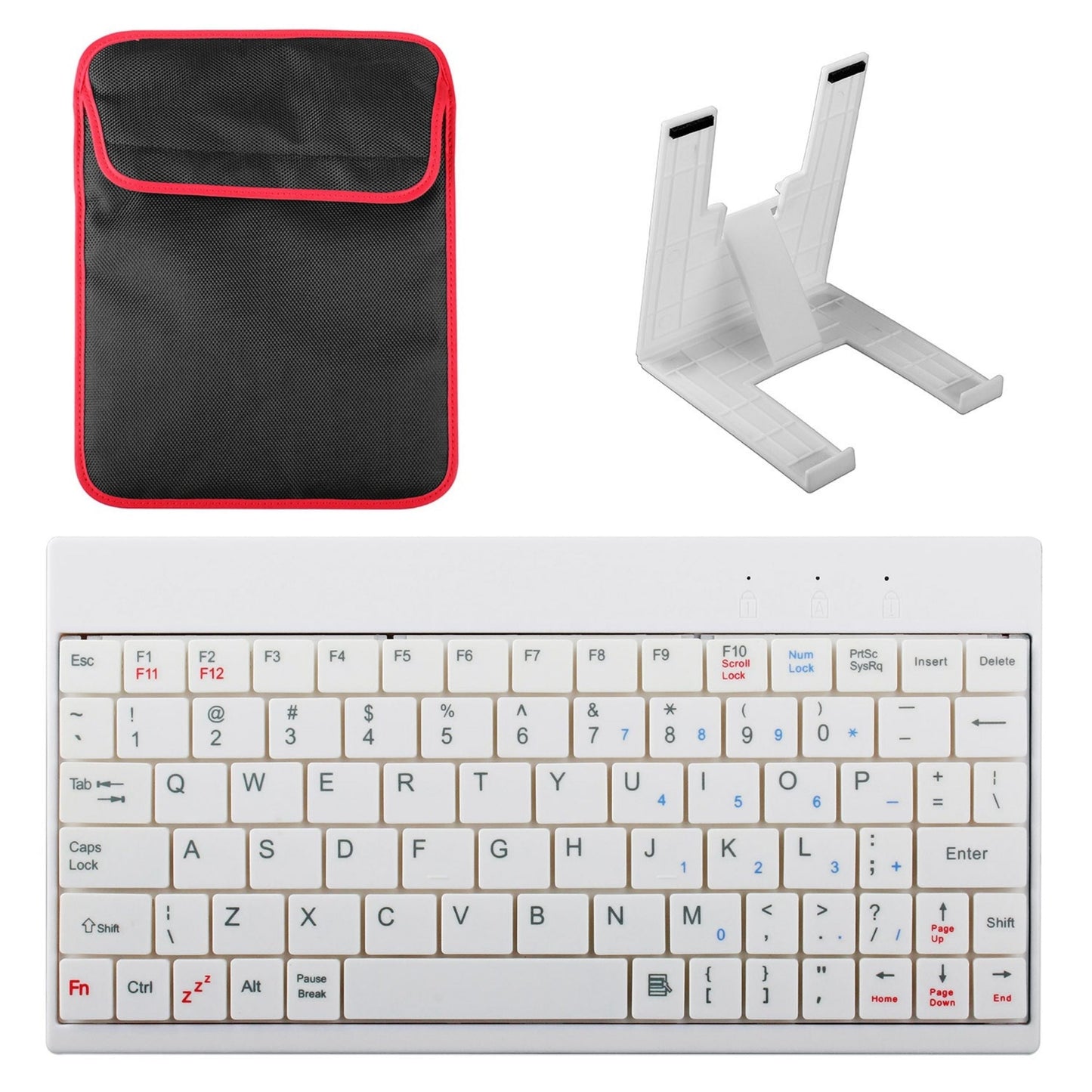 80 Keys Mini USB Wired Keyboard with Carry Bag and Tablet Stand for Android & Windows Tablet