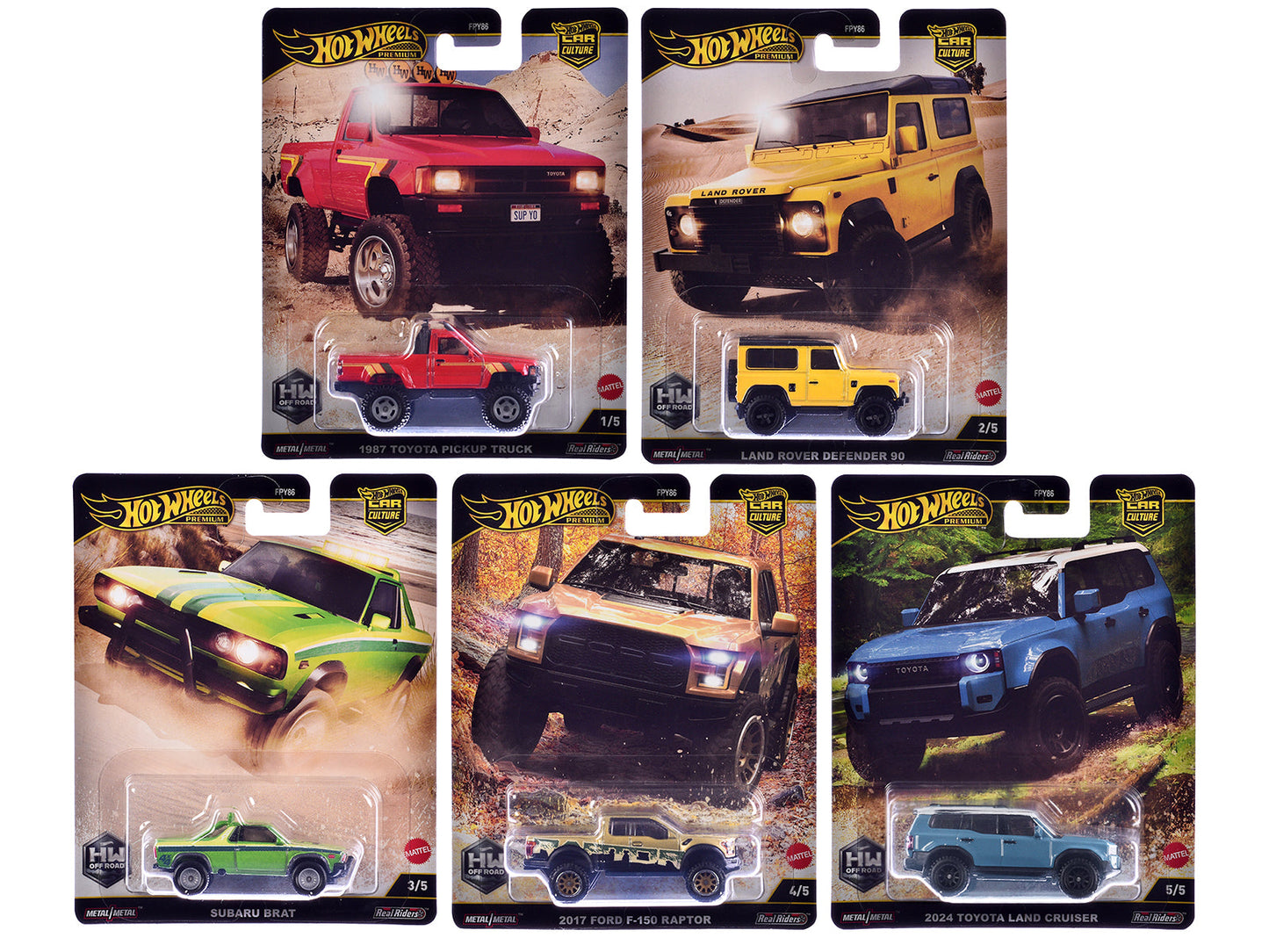 "HW Off Road" 5 piece Set "Car Culture" 2024 Series H Diecast Model Cars by Hot Wheels free shipping USA