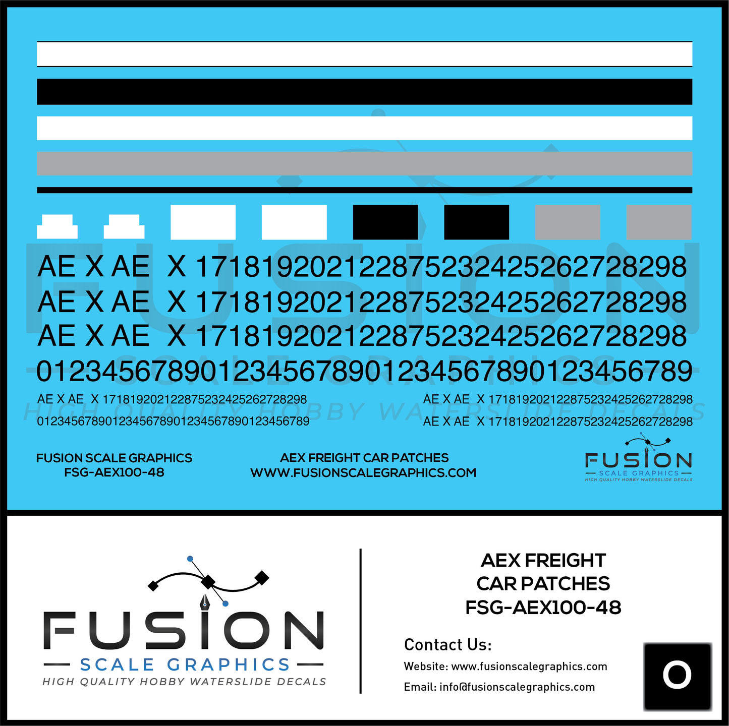 O Scale AEX 162 Series Covered Hopper Patch Decal Set