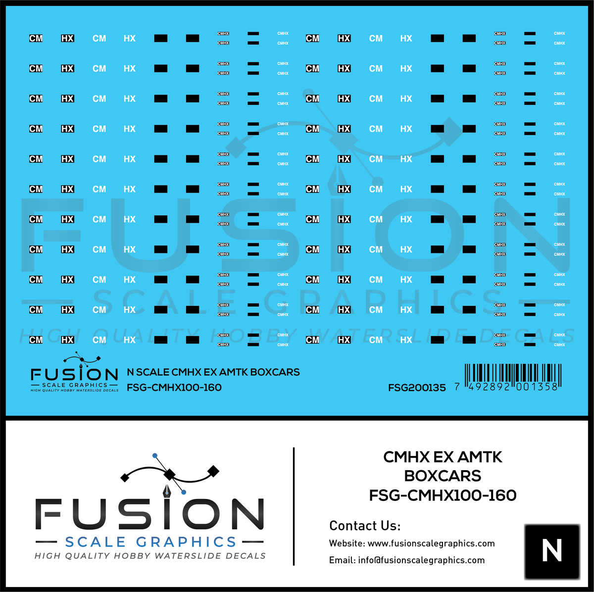 N Scale CMHX Ex AMTK Boxcars Decal Set