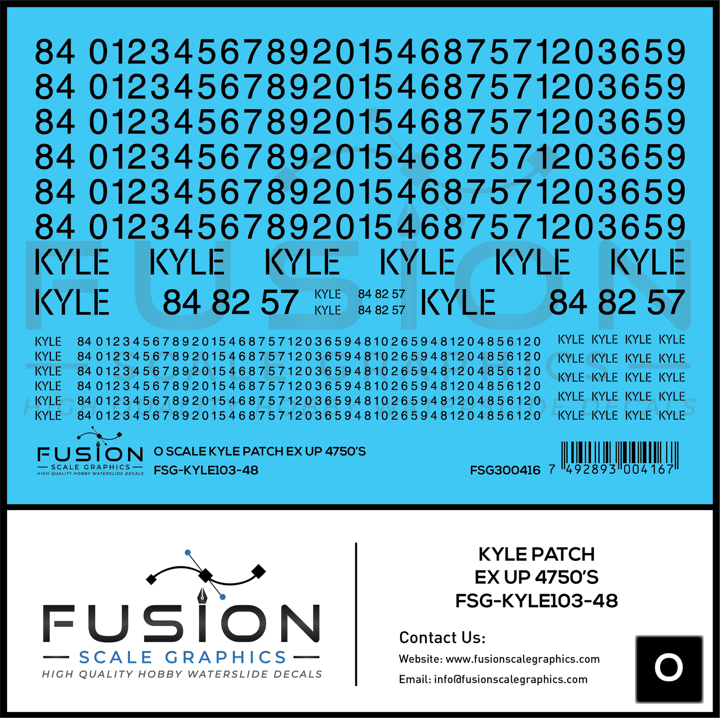 O Scale KYLE Ex UP 4750's Patching Decal Set