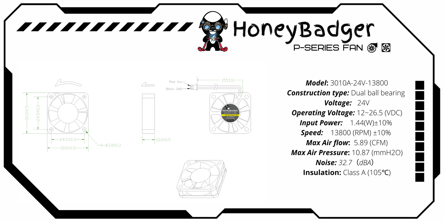 HoneyBadger Performance Series 3010 Axial Fan