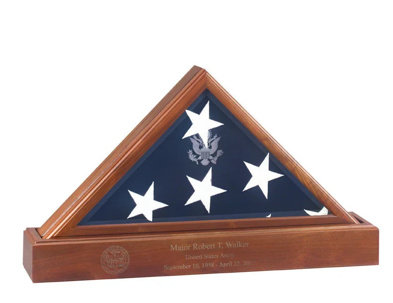Officers Flag Display Case AND Pedestal for 5ft x 9.5ft Flag Case