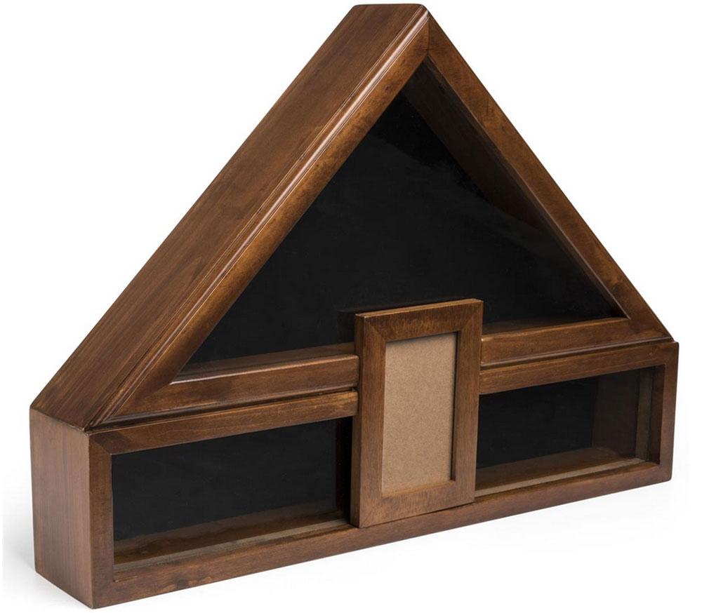 Flag Display Case with Glass Front, Picture Frame and Medal Boxes – Cherry