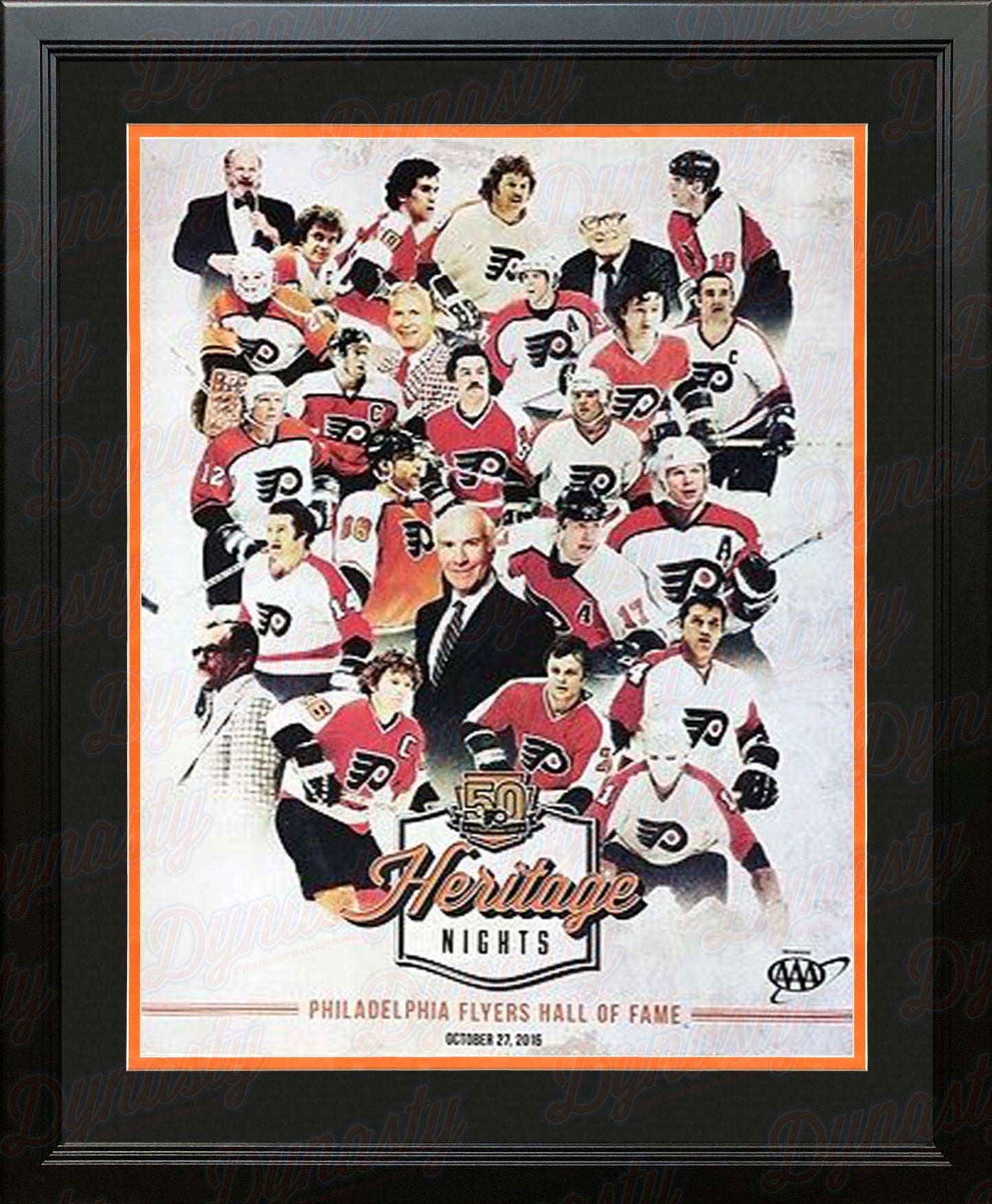 Philadelphia Flyers 50th Anniversary Heritage Nights Limited Edition Framed NHL Hockey Team Poster