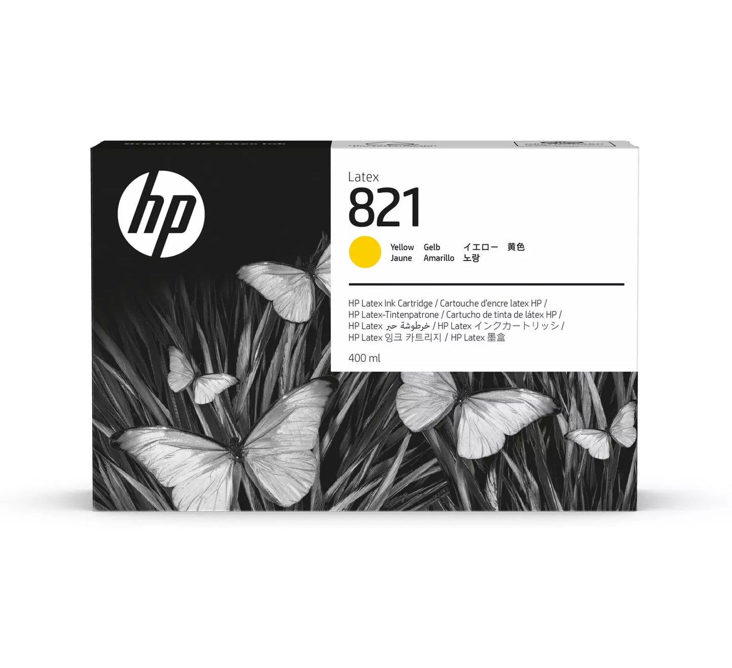 New, Pre-Owned - HP 821 400ml High-Yield Yellow Latex Ink Cartridge, G0Y88A