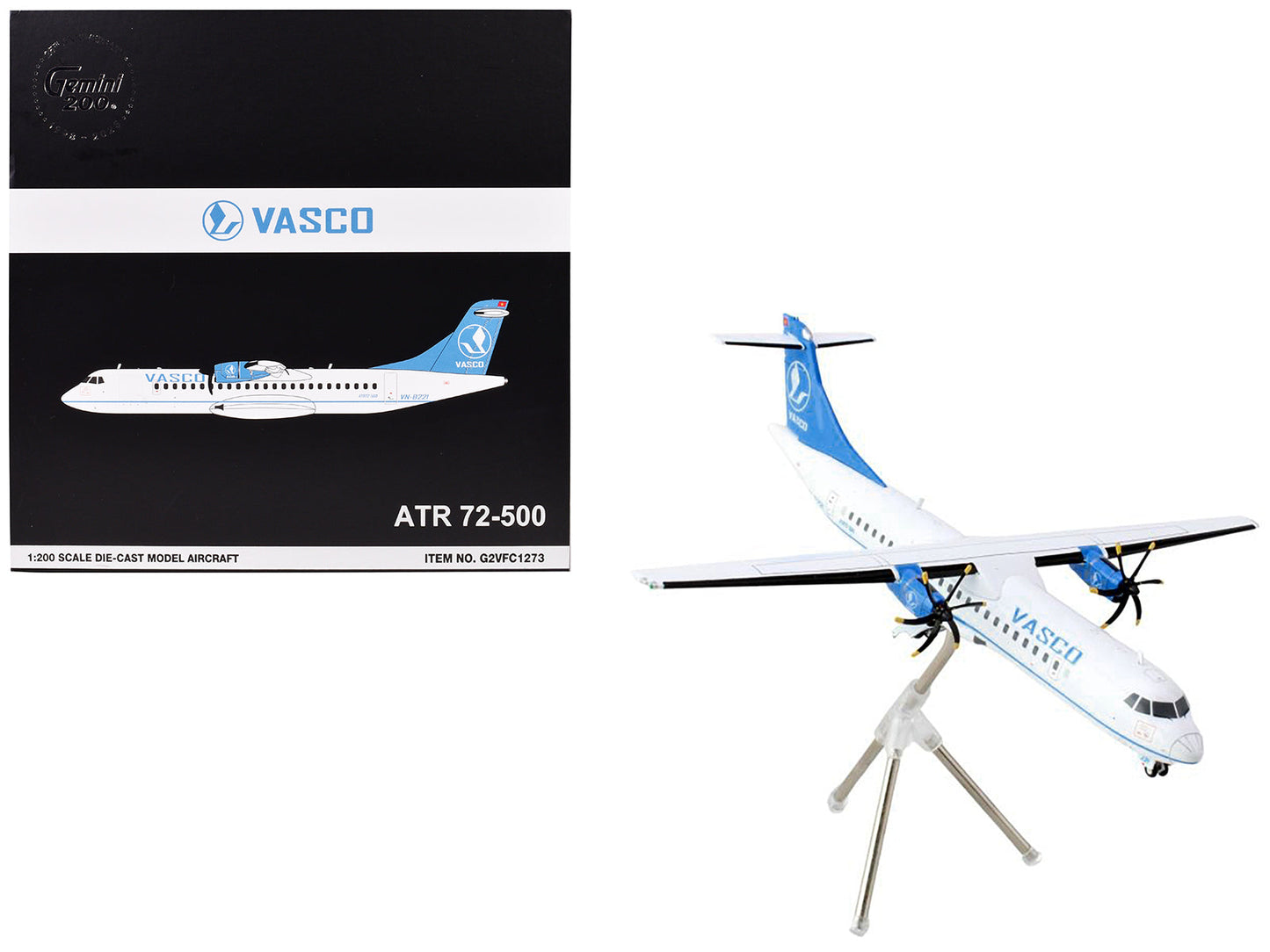 ATR 72-500 Commercial Aircraft "Vietnam Air Services Company (VASCO)" (VN-B221) White with Blue Tail "Gemini 200" Series 1/200 Diecast Model Airplane by GeminiJets free shipping USA