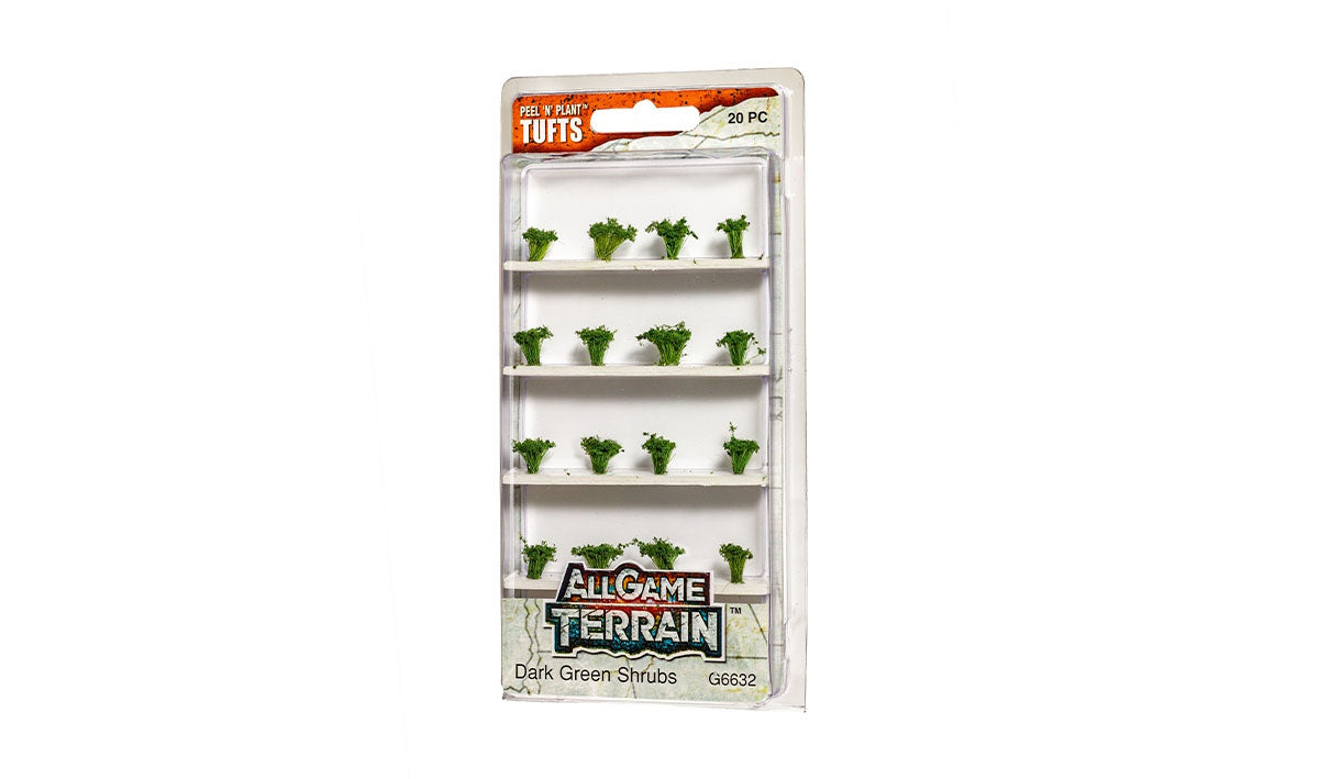 Woodland Scenics G6632 All Game Terrain Peel 'n' Plant Tufts Dark Green Shrubs