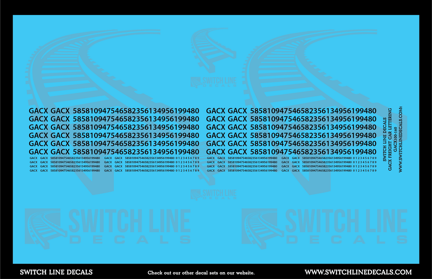 N Scale GACX Freight Car Lettering Decal Set