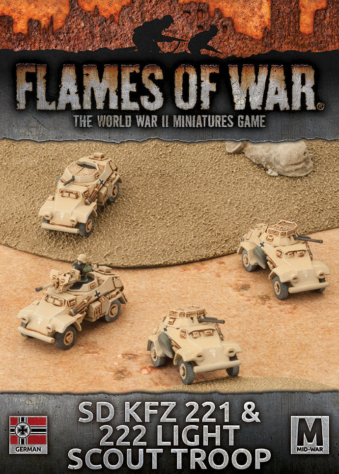 Flames of War: German Sd Kfz 221 & 222 Light Scout Troop (Mid War-Afrika Korps)