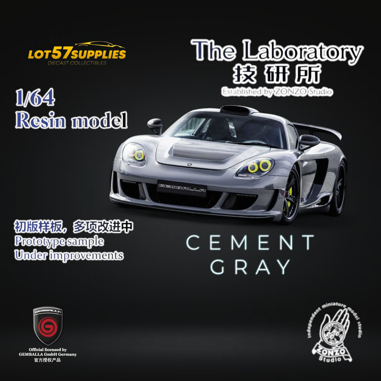 The Laboratory X Gemballa Mirage GT Cement Grey 1:64