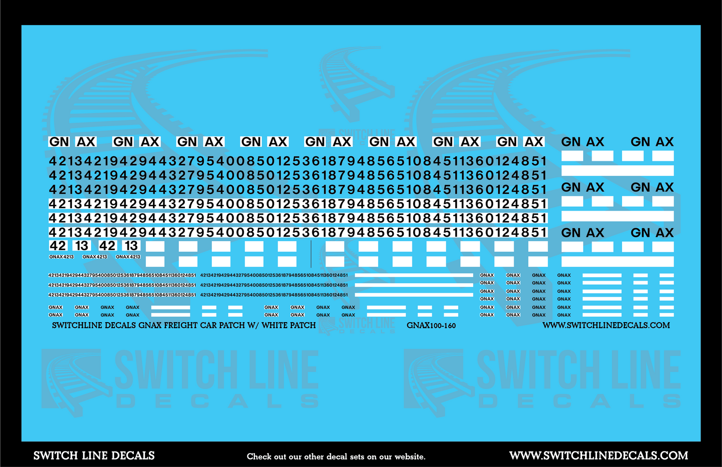 N Scale GNAX Freight Car Patches W/White Patch Decal Set
