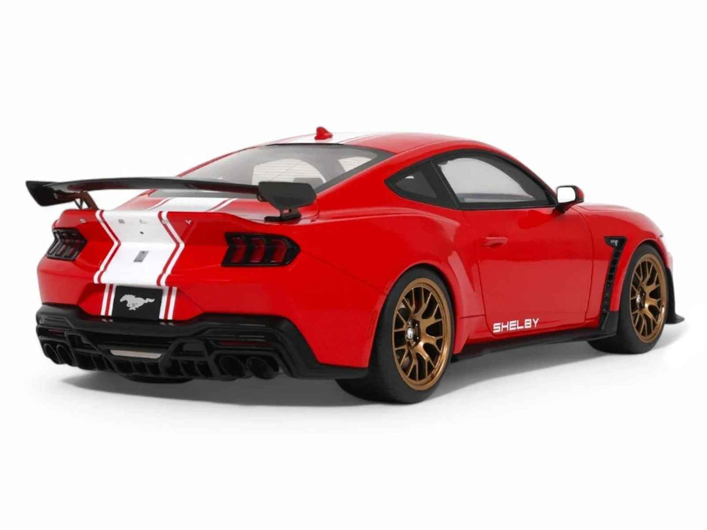 2025 Shelby Mustang Supersnake Race Red with White Stripes 1/18 Model Car by GT Spirit