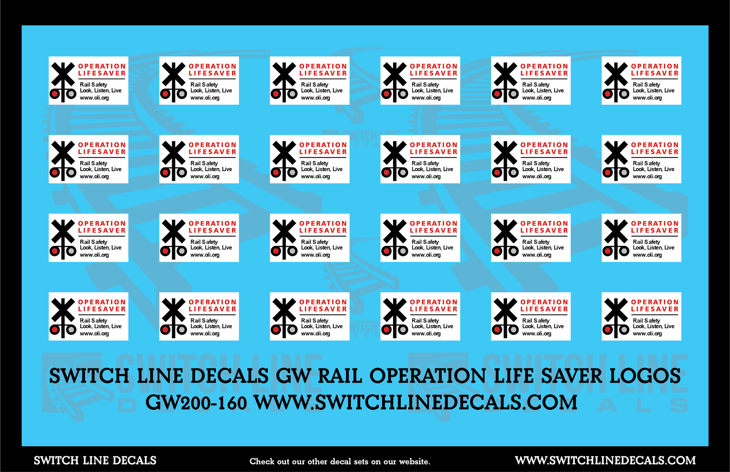 N Scale GW Rail Operation Life Saver Logos Decal Set
