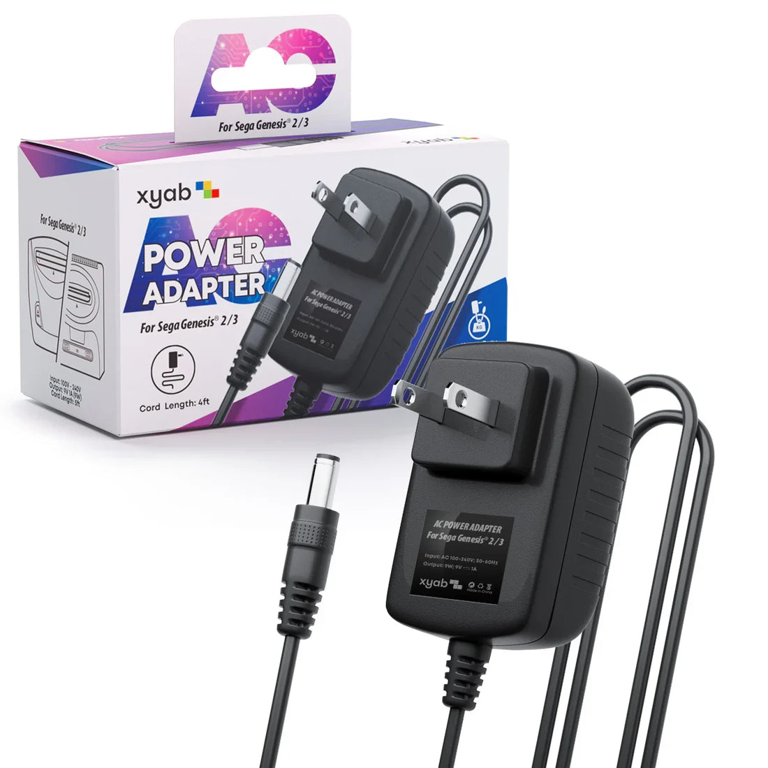 Power Adapter Cable For Sega Genesis® 2 / 3 & Game Gear®