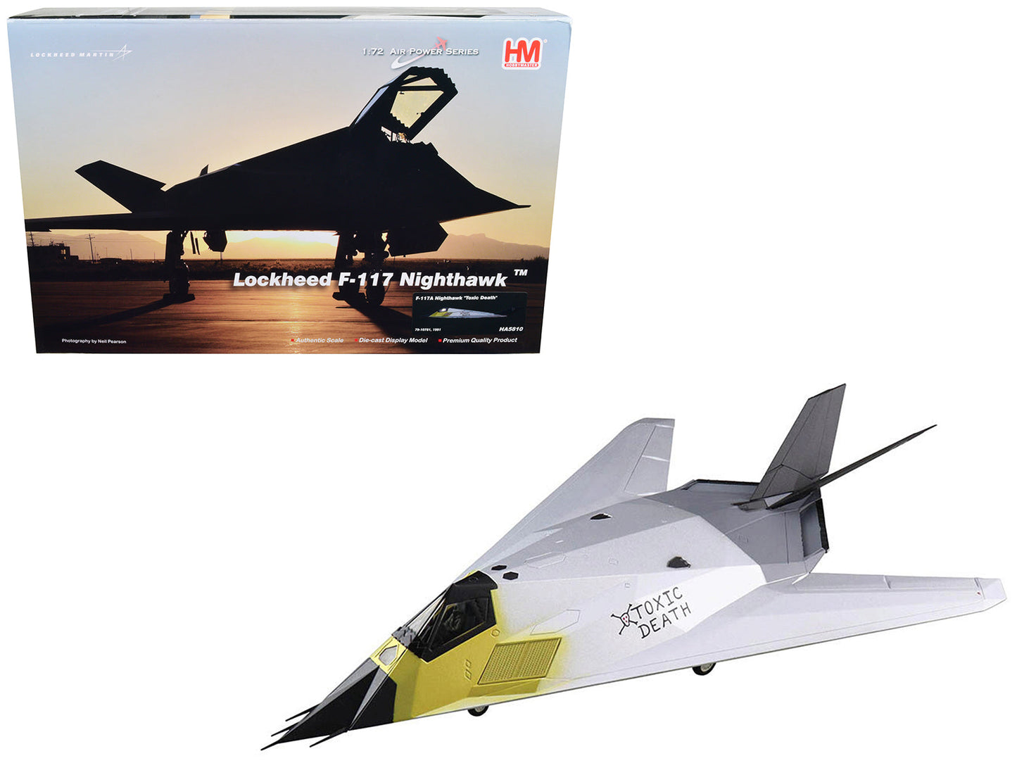 Lockheed F-117A Nighthawk Stealth Aircraft "Toxic Death" (1991) "Air Power Series" 1/72 Diecast Model by Hobby Master free shipping USA