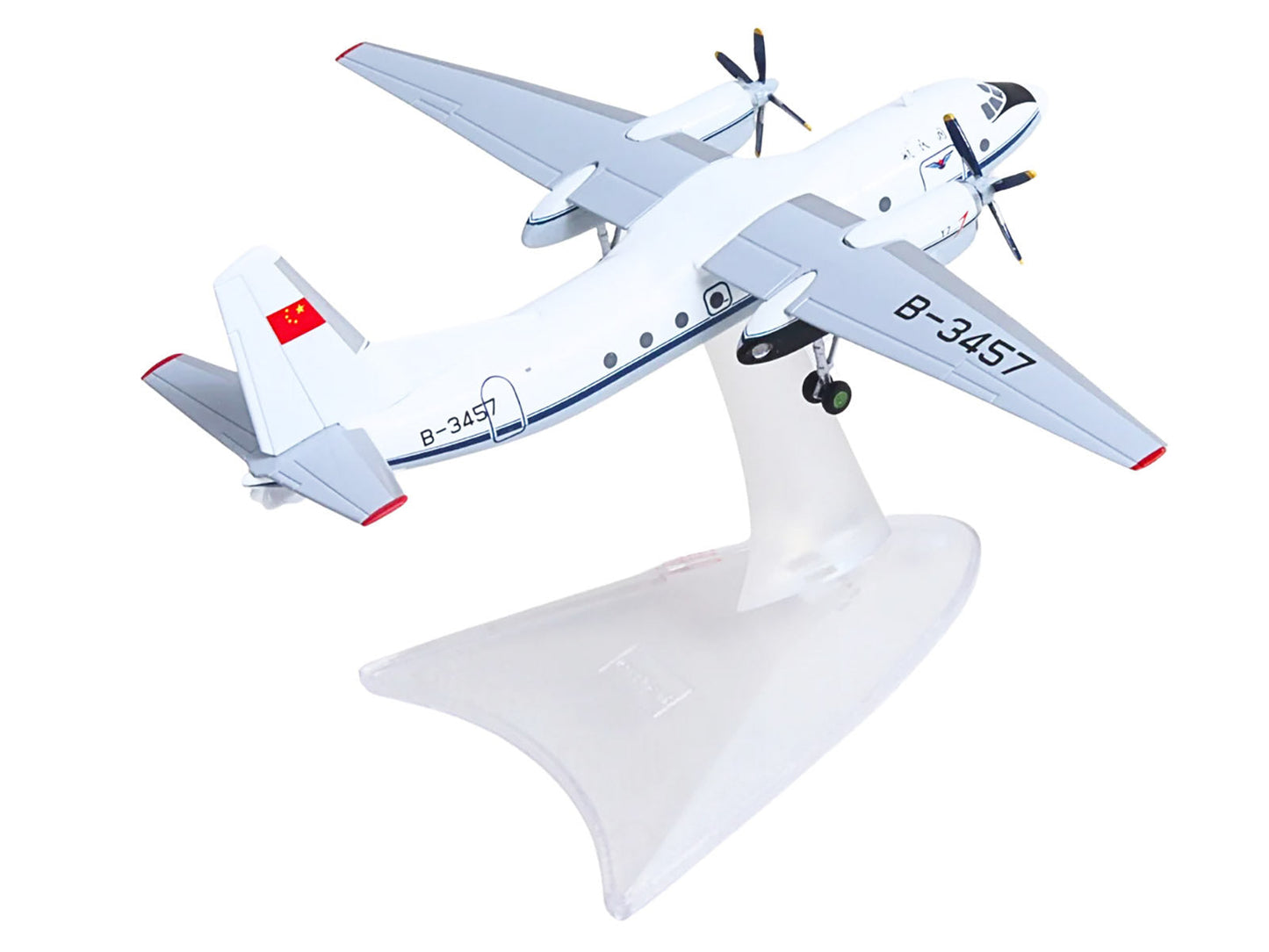 Xian Y-7 Commercial Aircraft "CAAC Airlines" (B-3457) White with Blue Stripes 1/200 Diecast Model by Herpa