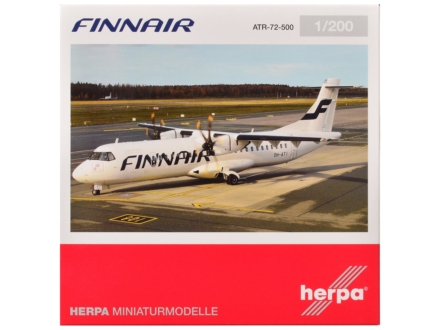 ATR 72-500 Commercial Aircraft "FinnAir" (OH-ATI) White 1/200 Diecast Model Airplane by Herpa free shipping USA