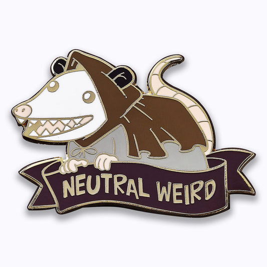 Hymgho Dice: Alternative Alignments Enamel Pin - Neutral Weird - Opossum