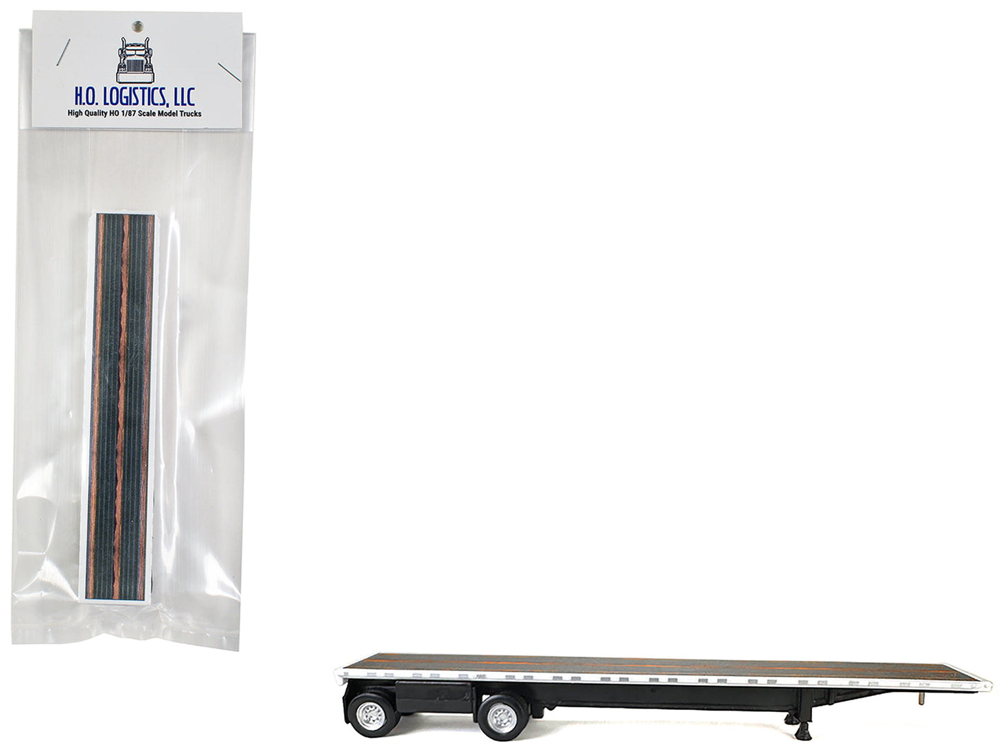 High Boy Spread Axle Flatbed Trailer White 1/87 (HO) Plastic Model Car by HO Logistics free shipping USA