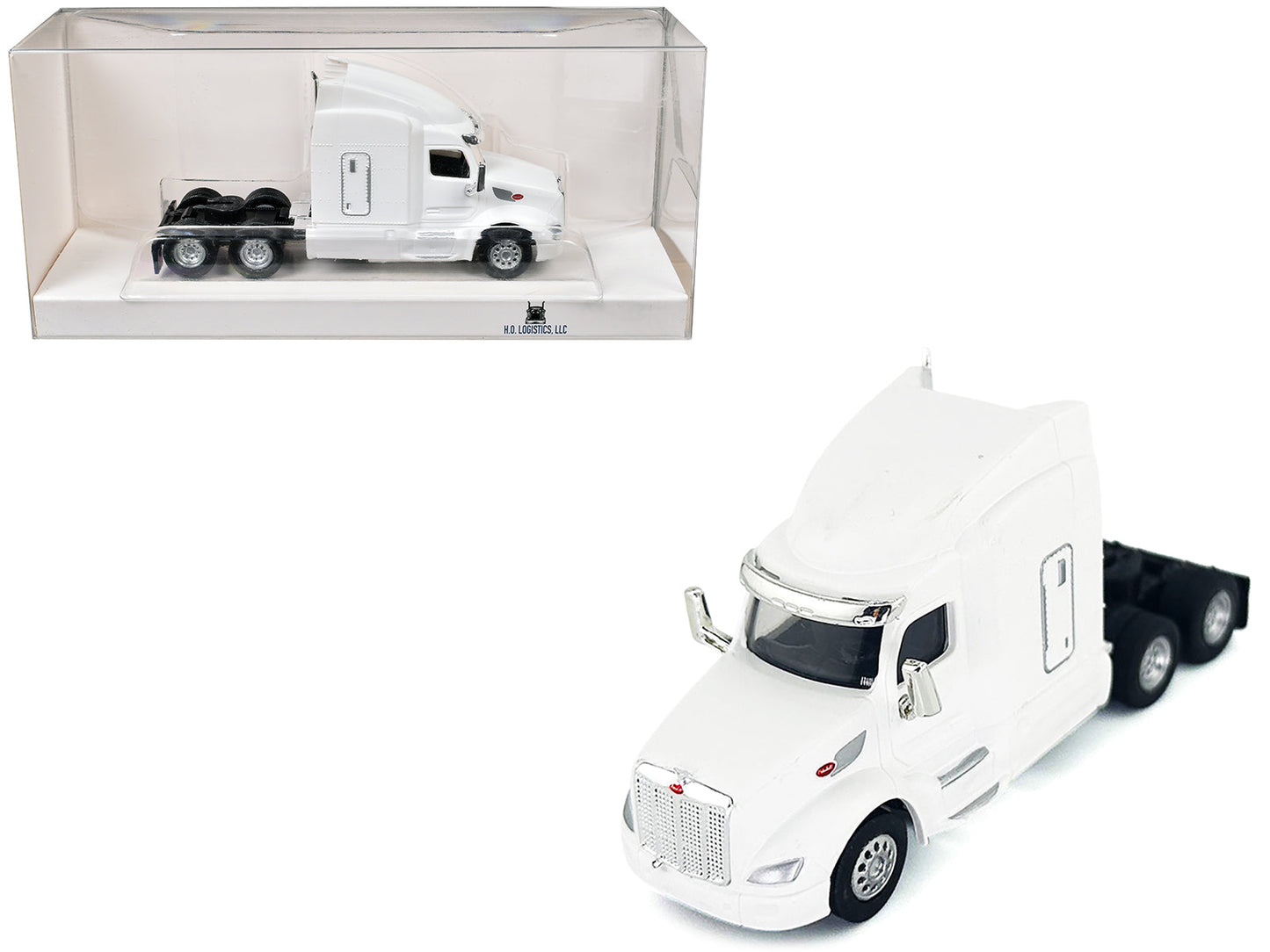 Peterbilt 579 Sleeper Cab White 1/87 (HO) Plastic Model Car by HO Logistics free shipping USA