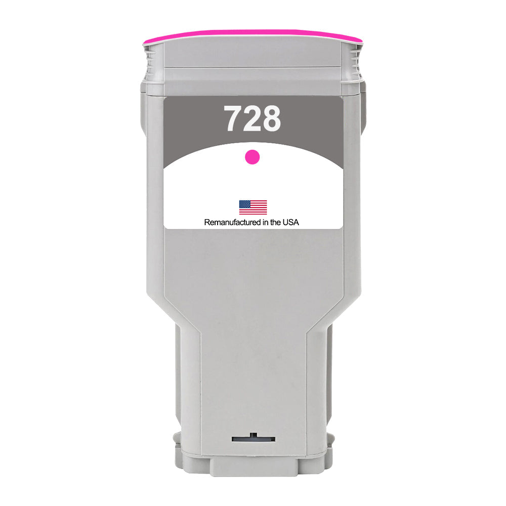 U.S. Remanufactured for HP 728 300m (F9K16A) Magenta Ink Cartridges
