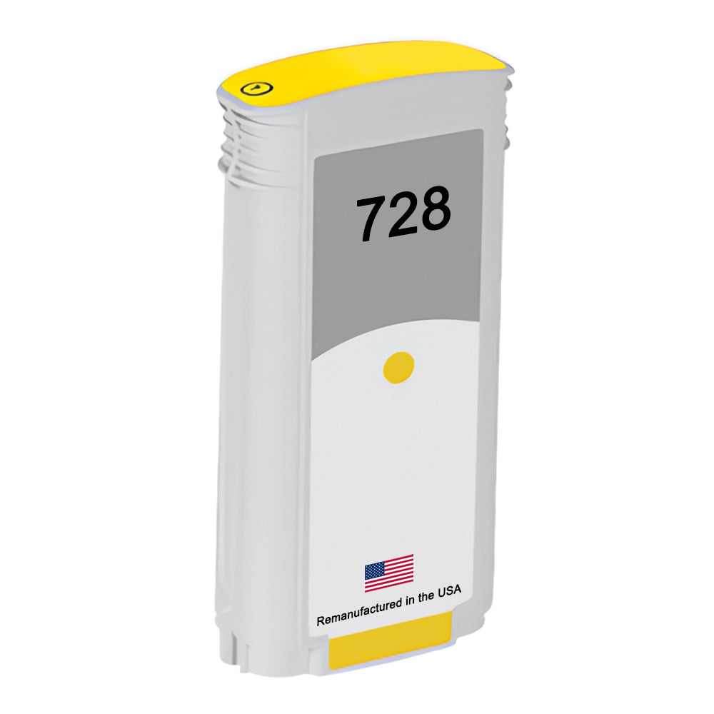 U.S. Remanufactured for HP 728 130ml (F9J65A) Yellow Ink Cartridges