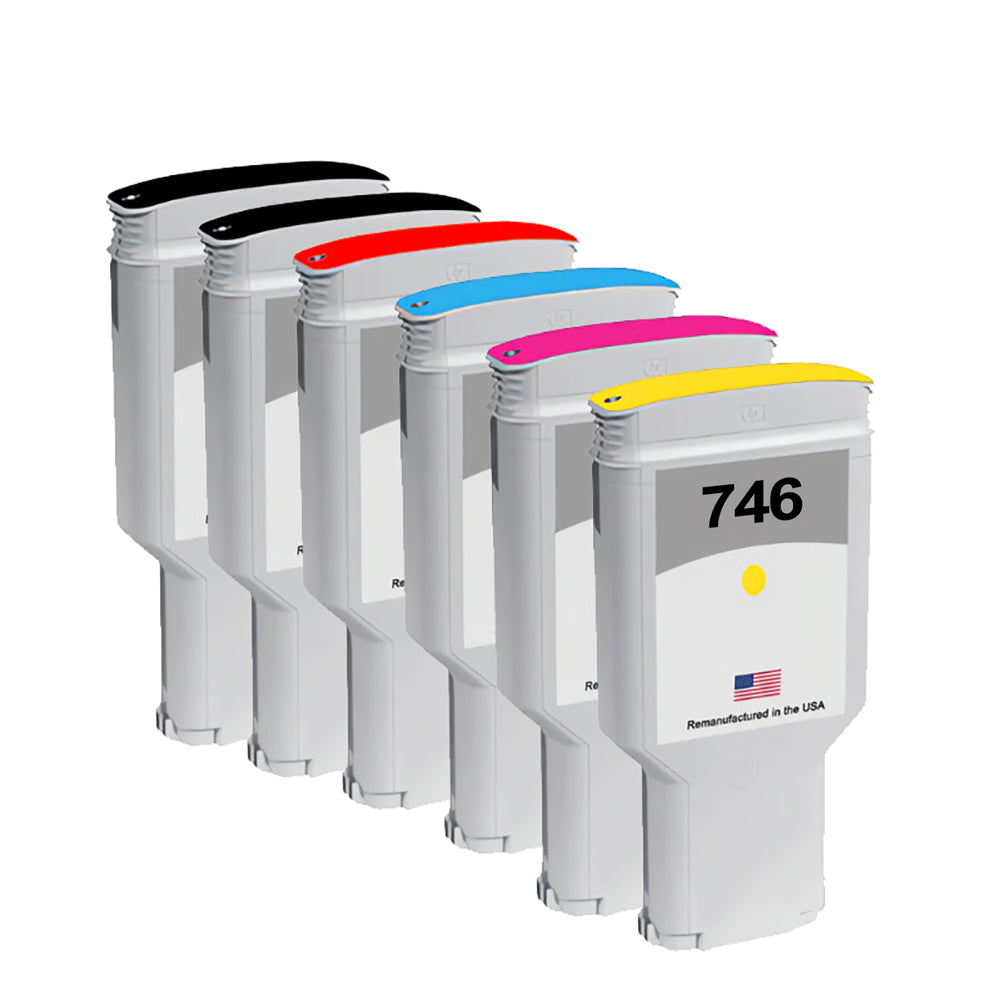 US Remanufactured for HP 746 300mL 6-Pack Ink Cartridges