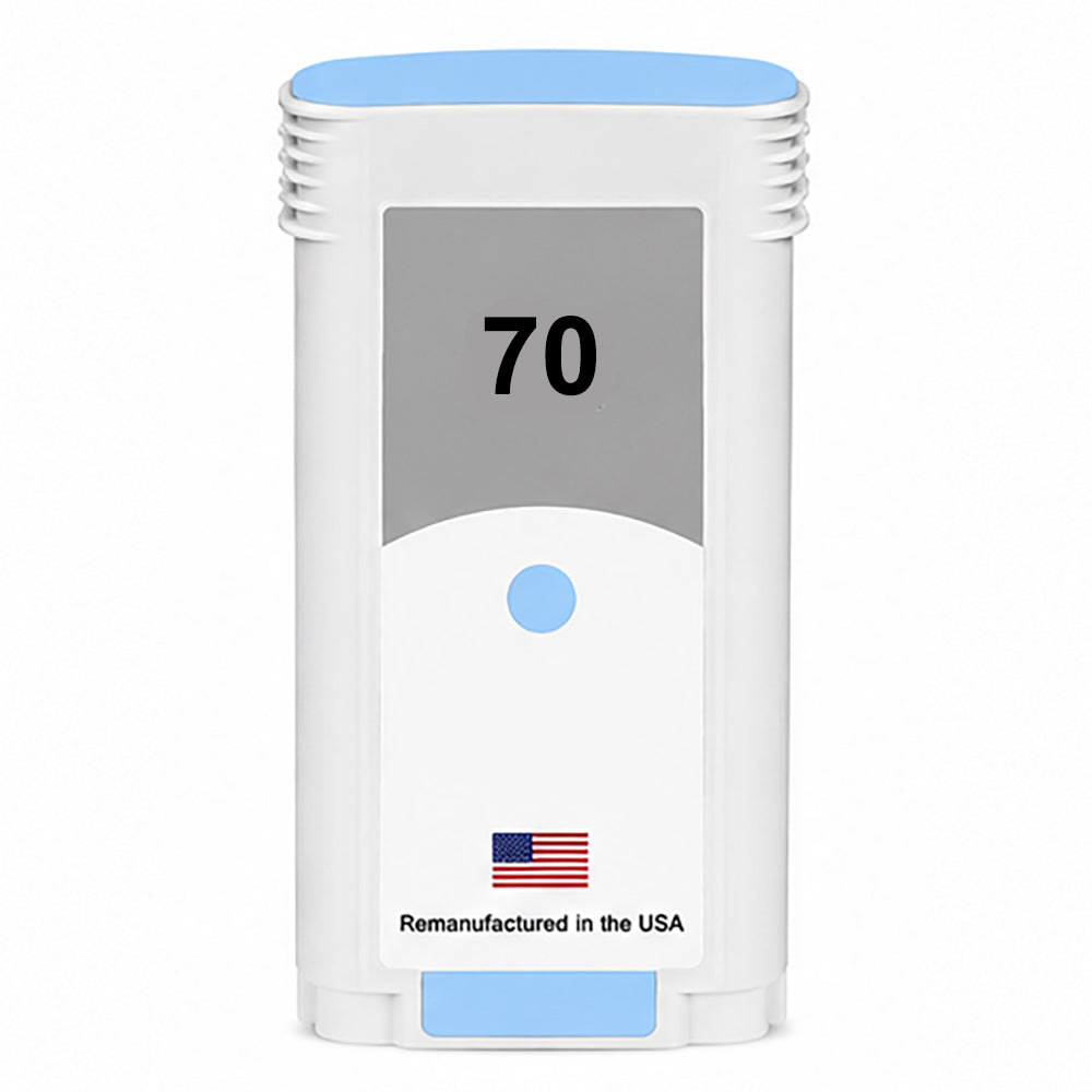 U.S. Remanufactured for HP 70 130-ml (C9390A) Light Cyan Ink Cartridge