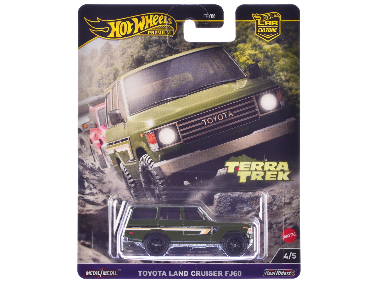 Toyota Land Cruiser FJ60 Green with Stripes "Terra Trek" Series Diecast Model Car by Hot Wheels free shipping USA