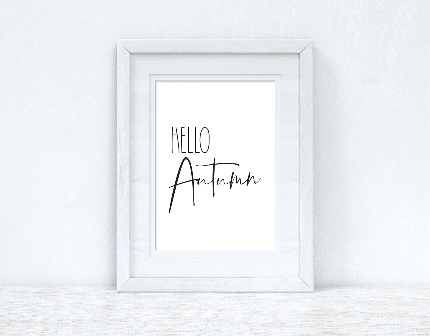 Hello Autumn Plain Font New Autumn 2021 Seasonal Wall Home Decor Print by WinsterCreations™ Official Store