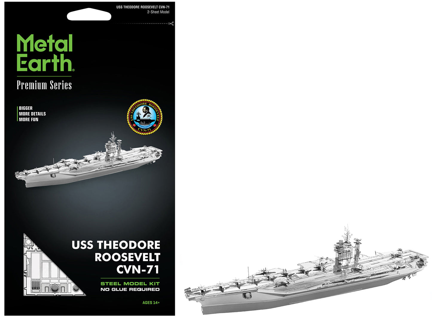 Model Kit USS Theodore Roosevelt CVN-71 Aircraft Carrier (Expert Difficulty) Steel Model by Metal Earth - Use code SHOPAPP15 to get 15 percent off free shipping USA