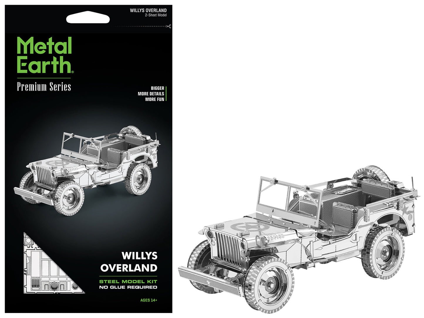 Model Kit Willys Overland Jeep (Challenging Difficulty) Steel Model by Metal Earth - Use code SHOPAPP15 to get 15 percent off free shipping USA